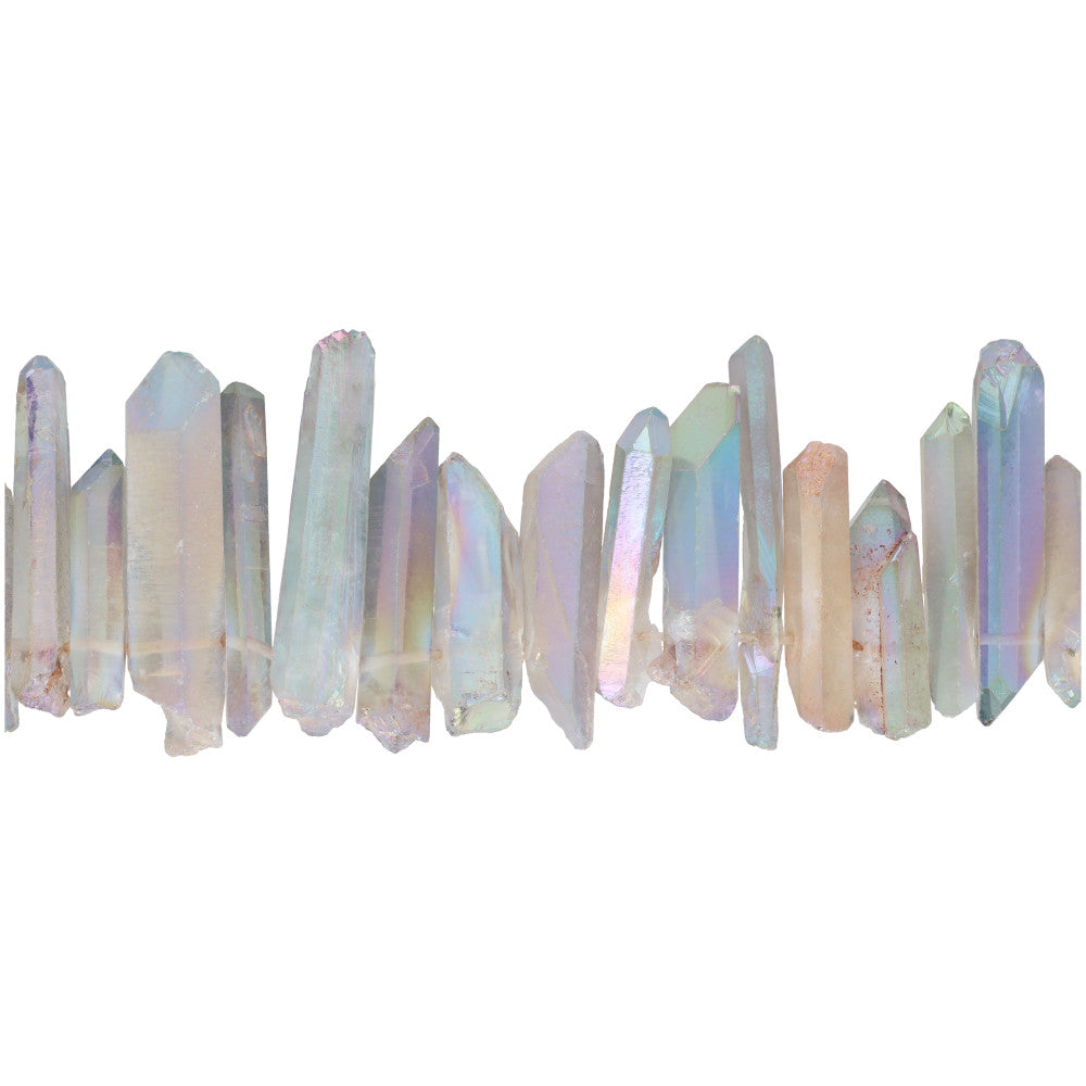 Gemstone Beads, Crystal Quartz, Graduated Points, 1 Strand