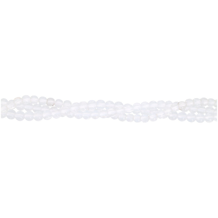 Gemstone Beads, Crystal Quartz, 4mm Round, 1 Strand