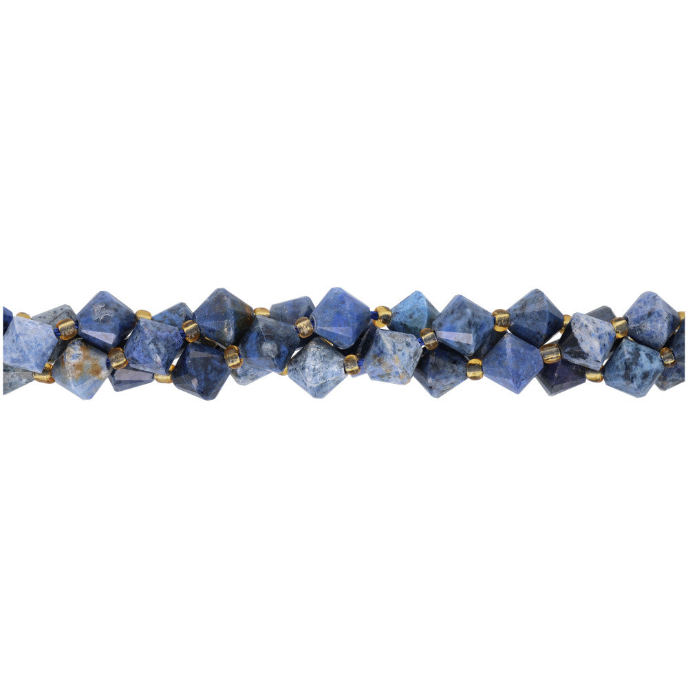 Gemstone Beads, Dumortierite, 8mm Faceted Bicone, 1 Strand