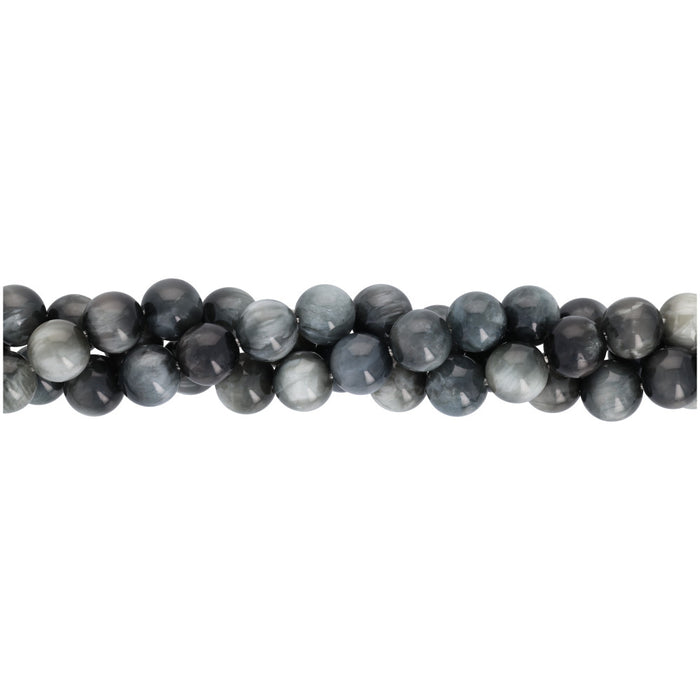 Gemstone Beads, Eagle Eye Quartz, 8mm Round, 1 Strand