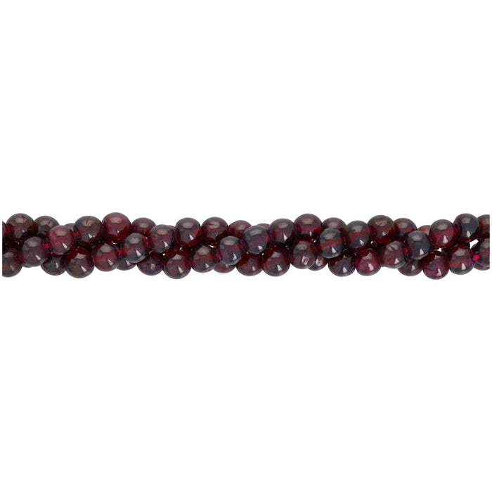 Gemstone Beads, Garnet, 6mm Round, 1 Strand