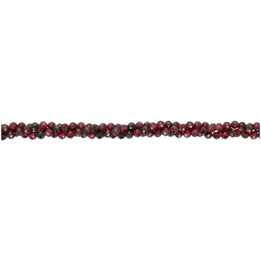 Gemstone Beads, Garnet, 3mm Faceted Round, 1 Strand