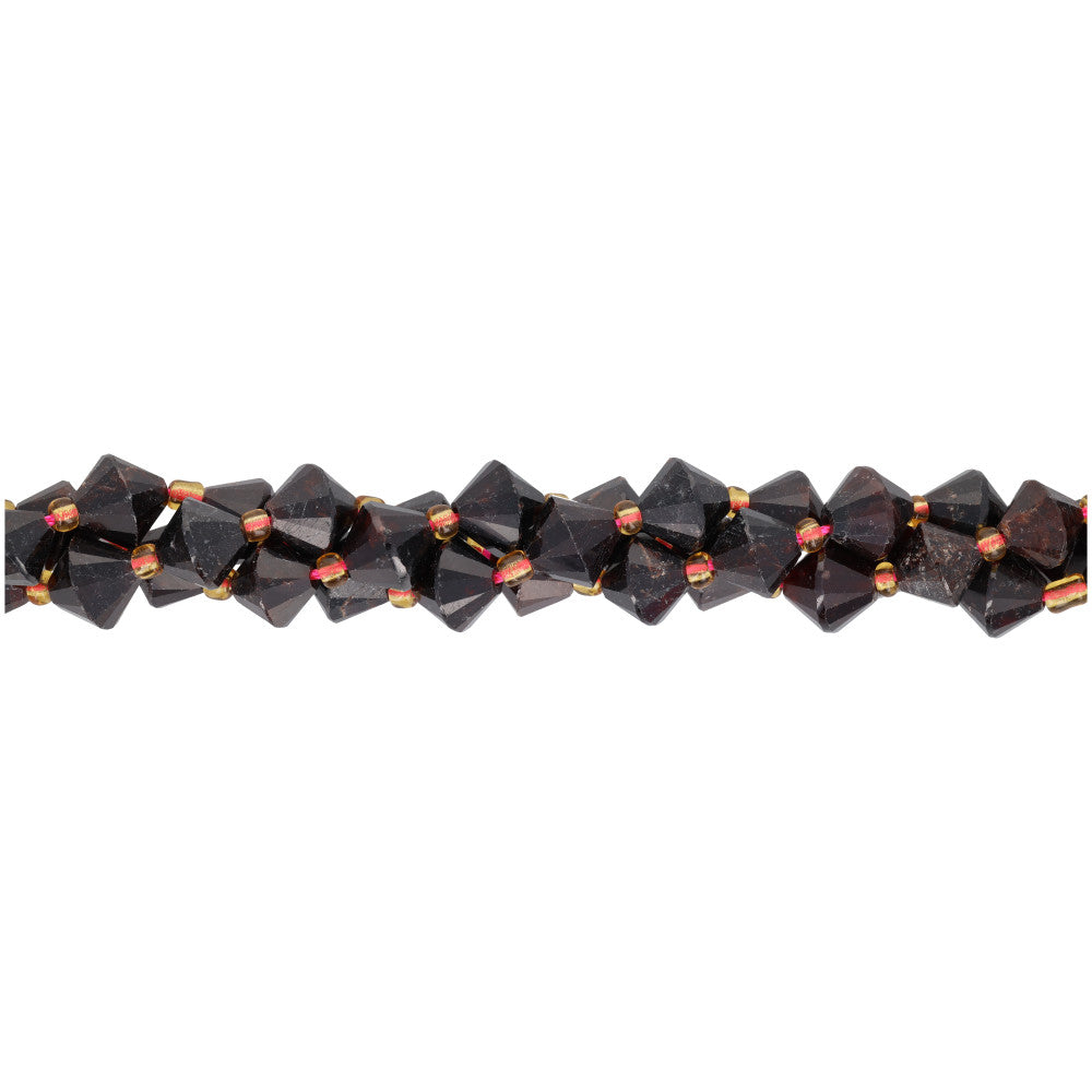 Gemstone Beads, Garnet, 8mm Faceted Bicone, 1 Strand