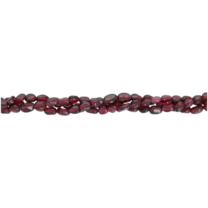 Gemstone Beads, Red Garnet, 4-6mm Pebble, 1 Strand