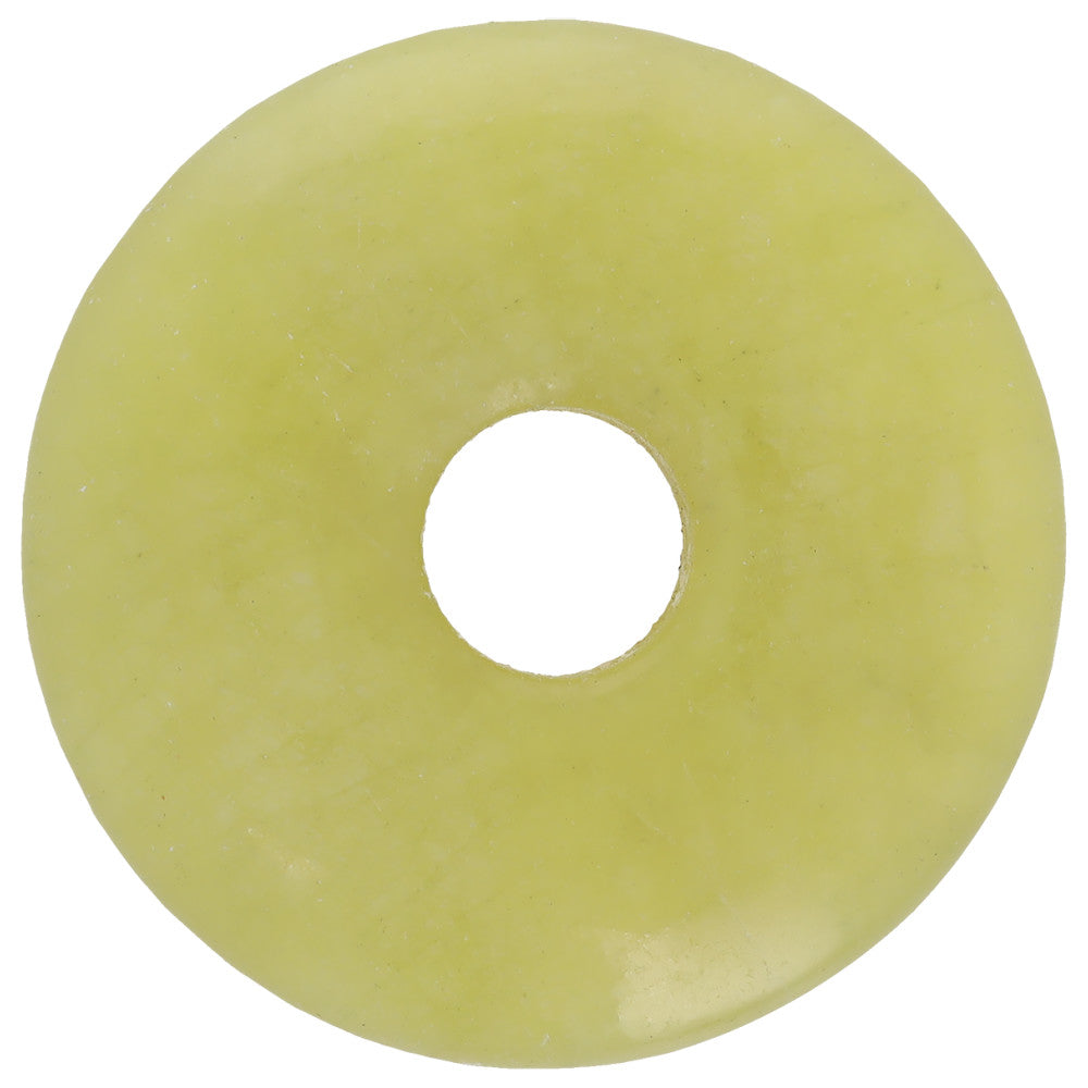 Gemstone Beads, Olive Jade, 25mm Donut, 1 Piece