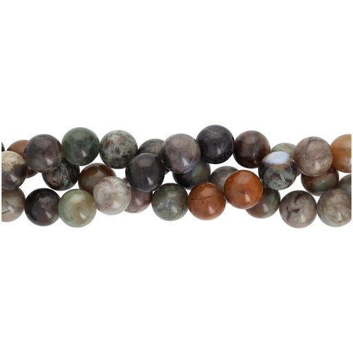 Gemstone Beads, Madagascar Flower Jade, 10mm Round, 1 Strand