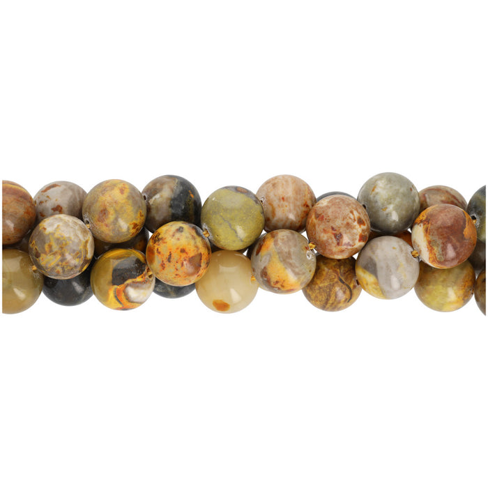 Gemstone Beads, Bumblebee Jasper, 12mm Round, 1 Strand