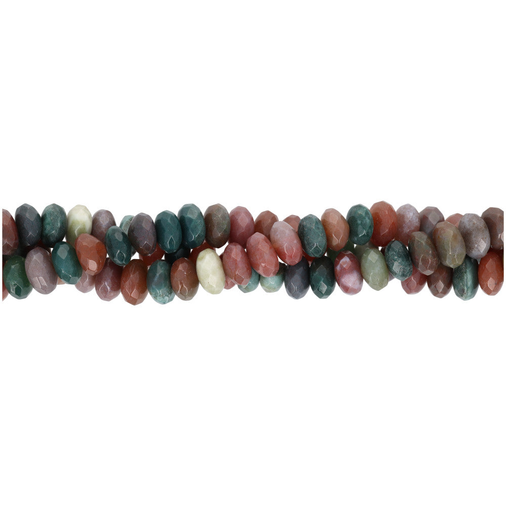 Gemstone Beads, Fancy Jasper, 8x5mm Rondelle, 1 Strand