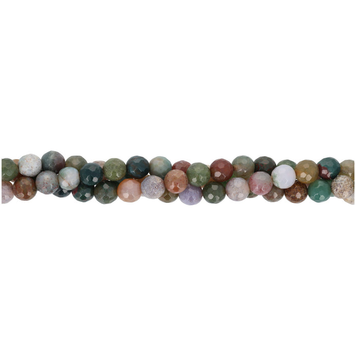 Gemstone Beads, Fancy Jasper, 6mm Faceted Round, 1 Strand