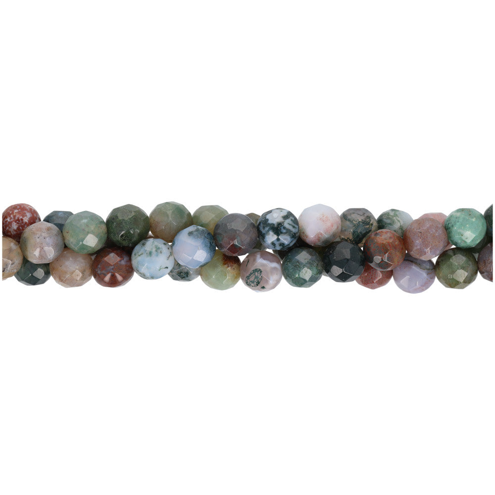 Gemstone Beads, Fancy Jasper, 8mm Faceted Round, 1 Strand