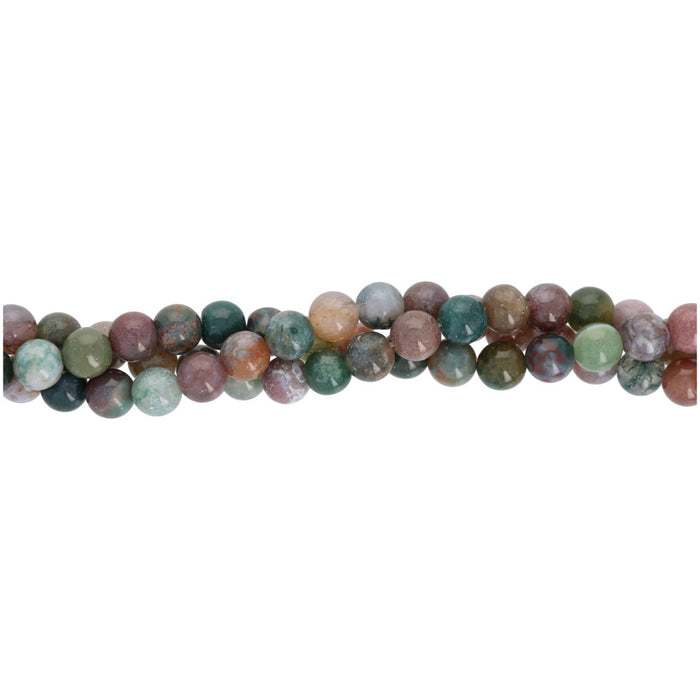 Gemstone Beads, Fancy Jasper, 6mm Round, 1 Strand