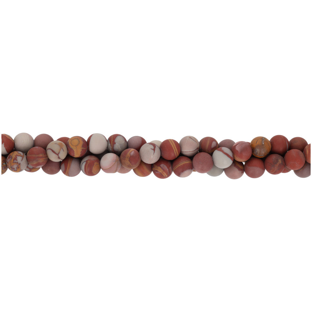 Gemstone Beads, Matte Noreena Jasper, 6mm Round, 1 Strand