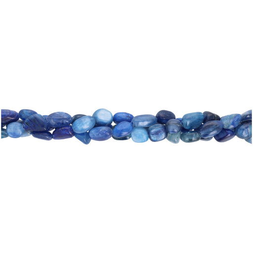 Gemstone Beads, Blue Kyanite, 6-8mm Pebble, 1 Strand