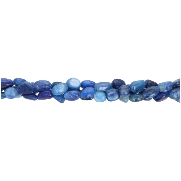 Gemstone Beads, Blue Kyanite, 6-8mm Pebble, 1 Strand