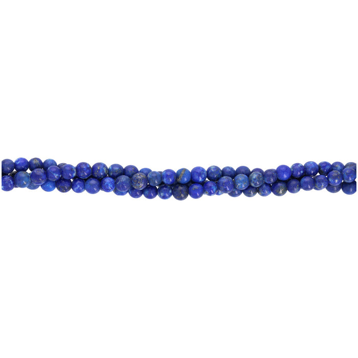 Gemstone Beads, Lapis Lazuli, 4mm Round, 1 Strand