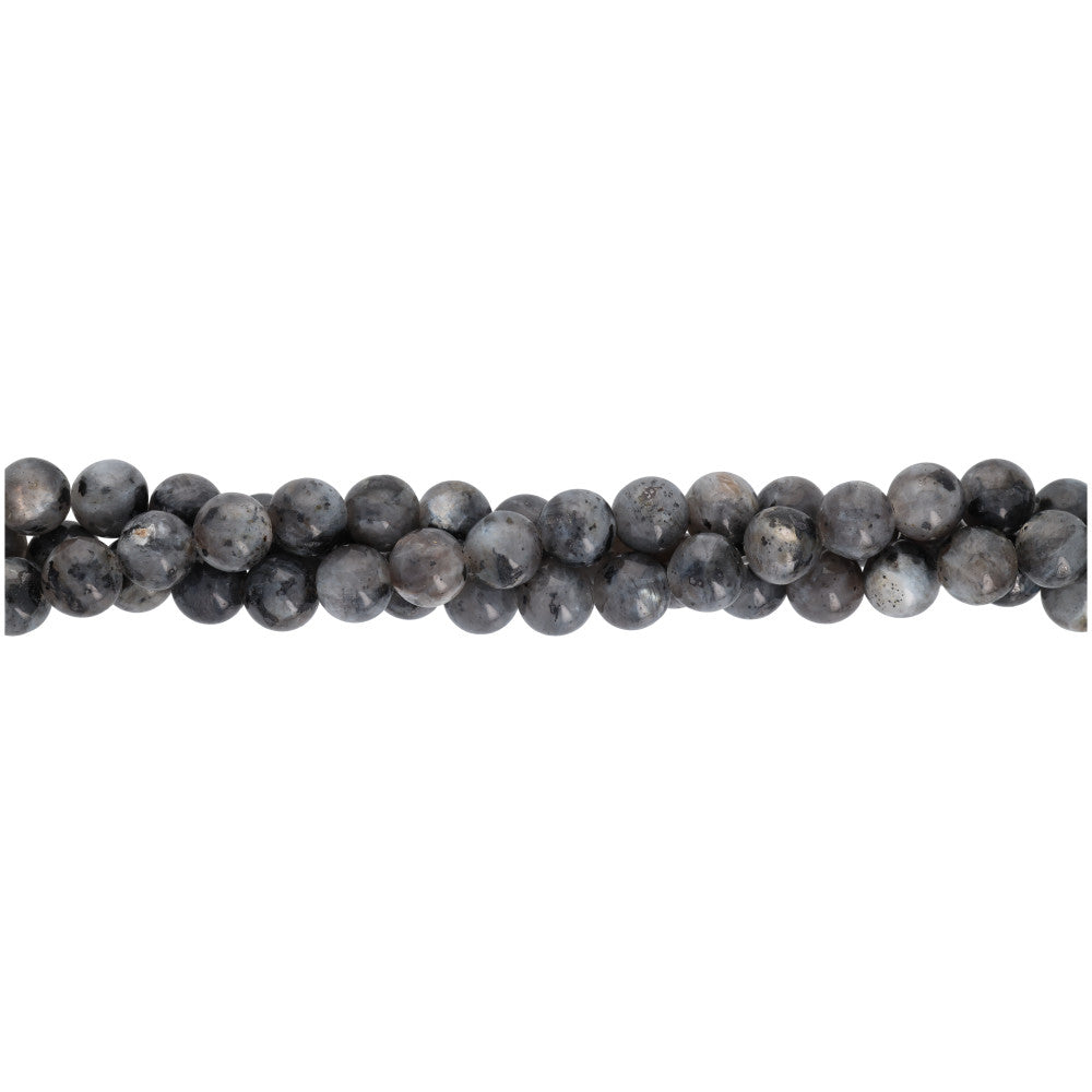 Gemstone Beads, Larvikite, 8mm Round, 1 Strand