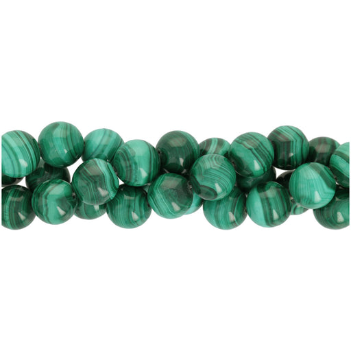 Gemstone Beads, Malachite Grade A, 12mm Round, 1 Strand