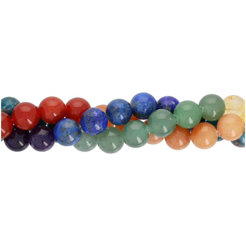 Gemstone Beads, Chakra Mix, 10mm Round, 1 Strand