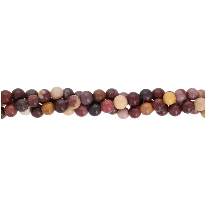 Gemstone Beads, Mookaite, 6mm Round, 1 Strand