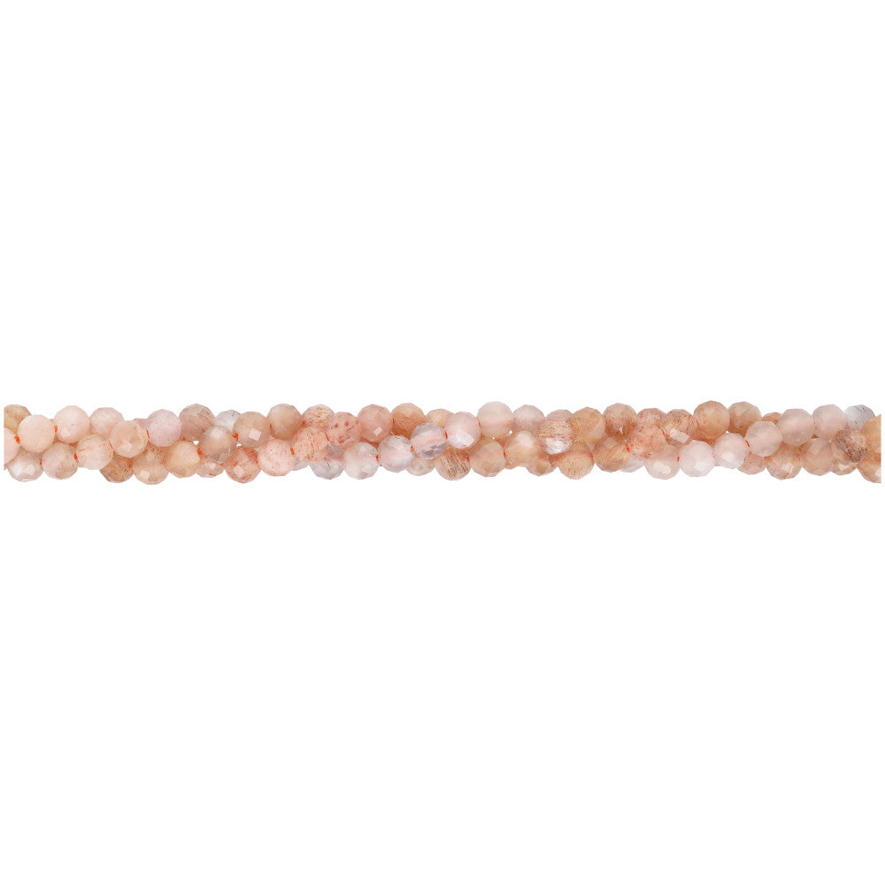 Gemstone Beads, Rainbow Moonstone, 4mm Round, 1 Strand