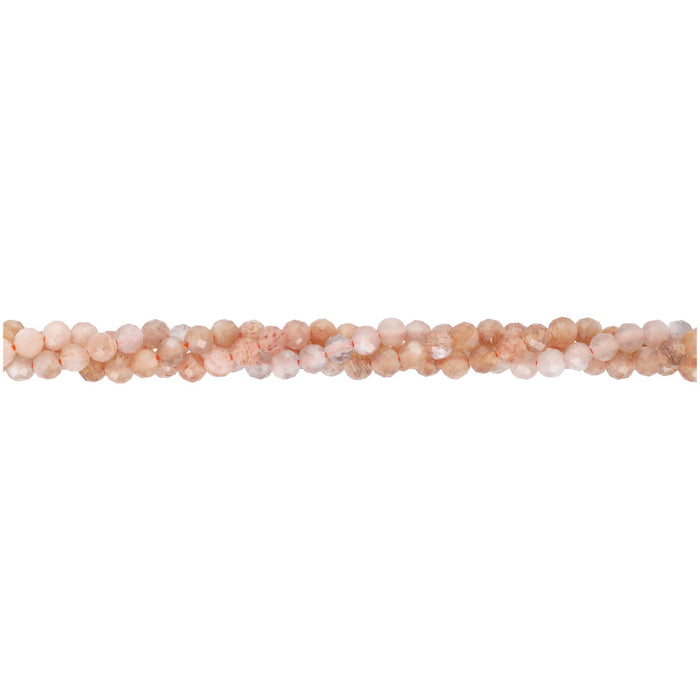 Gemstone Beads, Rainbow Moonstone, 4mm Round, 1 Strand