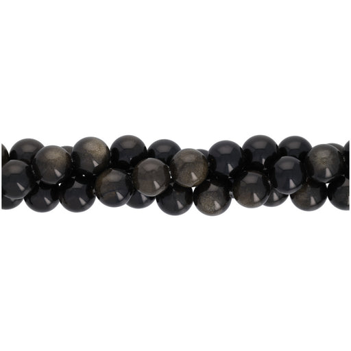Gemstone Beads, Golden Obsidian, 10mm Round, 1 Strand