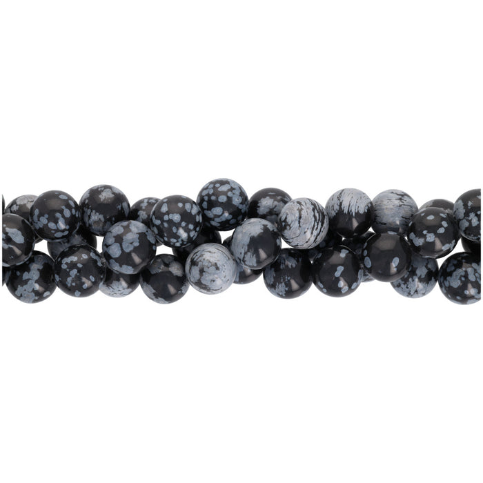 Gemstone Beads, Snowflake Obsidion, 10mm Round, 1 Strand