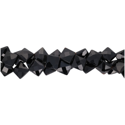 Gemstone Beads, Black Onyx, 14mm Faceted Diamond, 1 Strand