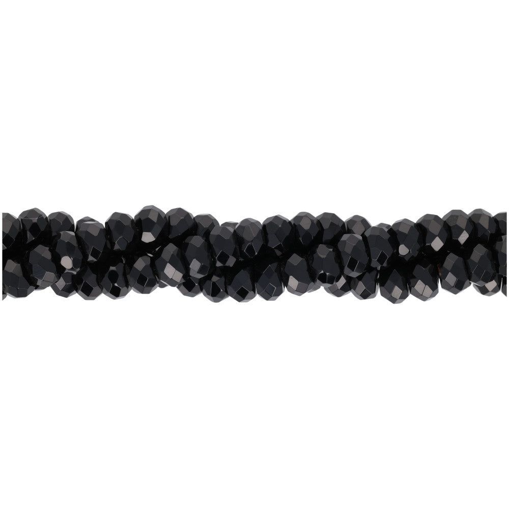 Gemstone Beads, Black Onyx, 8x5mm Rondelle, 1 Strand