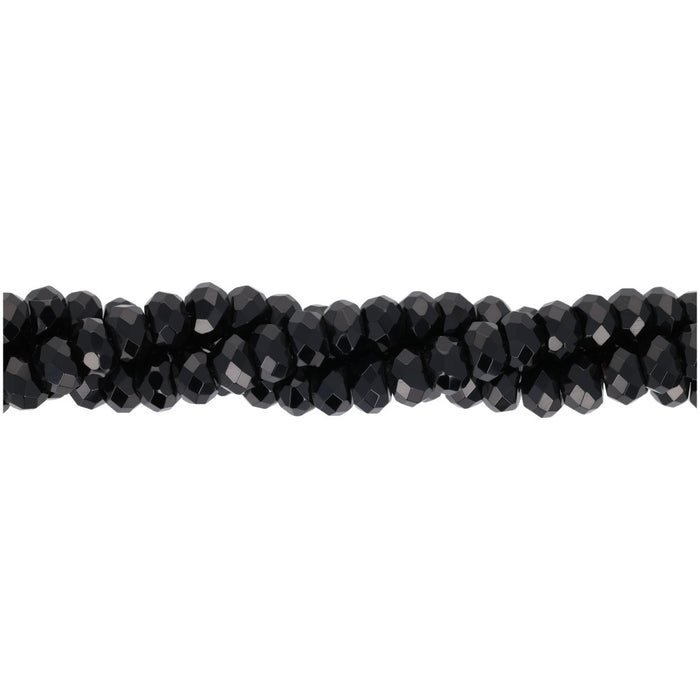 Gemstone Beads, Black Onyx, 8x5mm Rondelle, 1 Strand