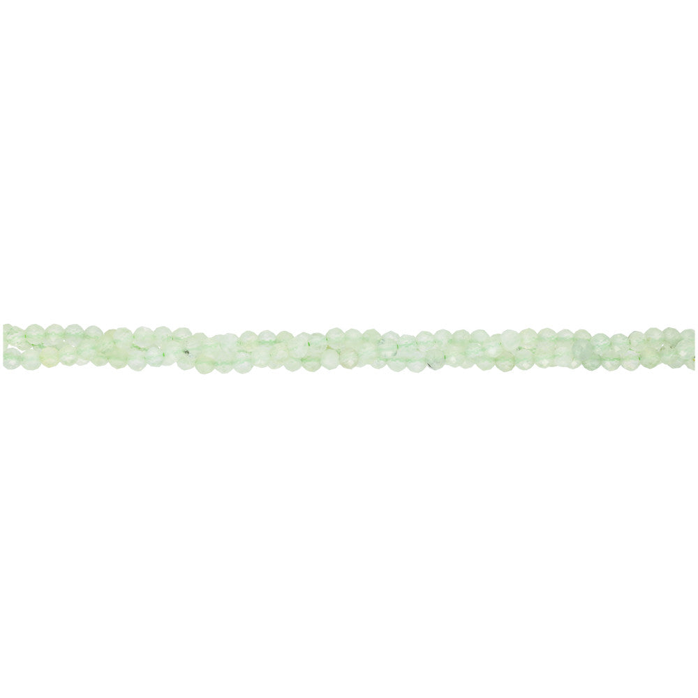 Gemstone Beads, Prehnite, 3mm Faceted Round, 1 Strand
