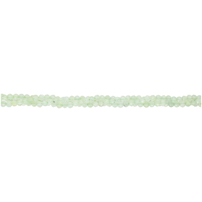 Gemstone Beads, Prehnite, 3mm Faceted Round, 1 Strand