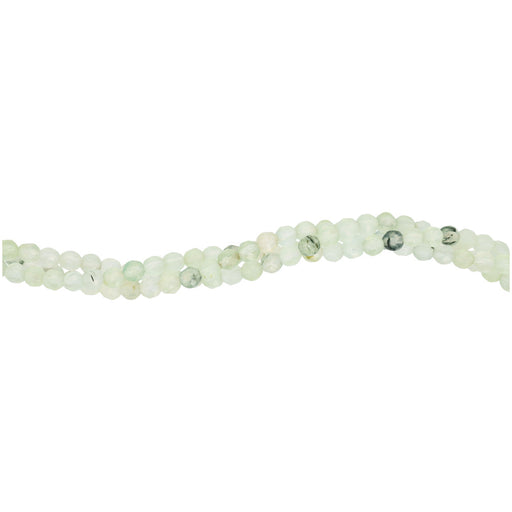 Gemstone Beads, Prehnite, 4mm Faceted Round, 1 Strand