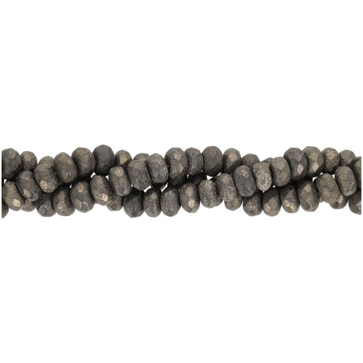 Gemstone Beads, Pyrite, 8x5mm Rondelle, 1 Strand