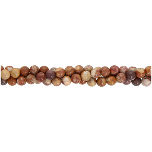 Gemstone Beads, Birdseye Rhyloite, 6mm Round, 1 Strand