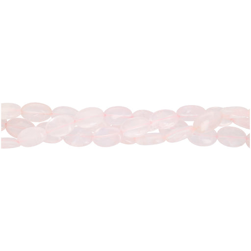 Gemstone Beads, Rose Quartz, 8x12mm Puffed Oval, 1 Strand