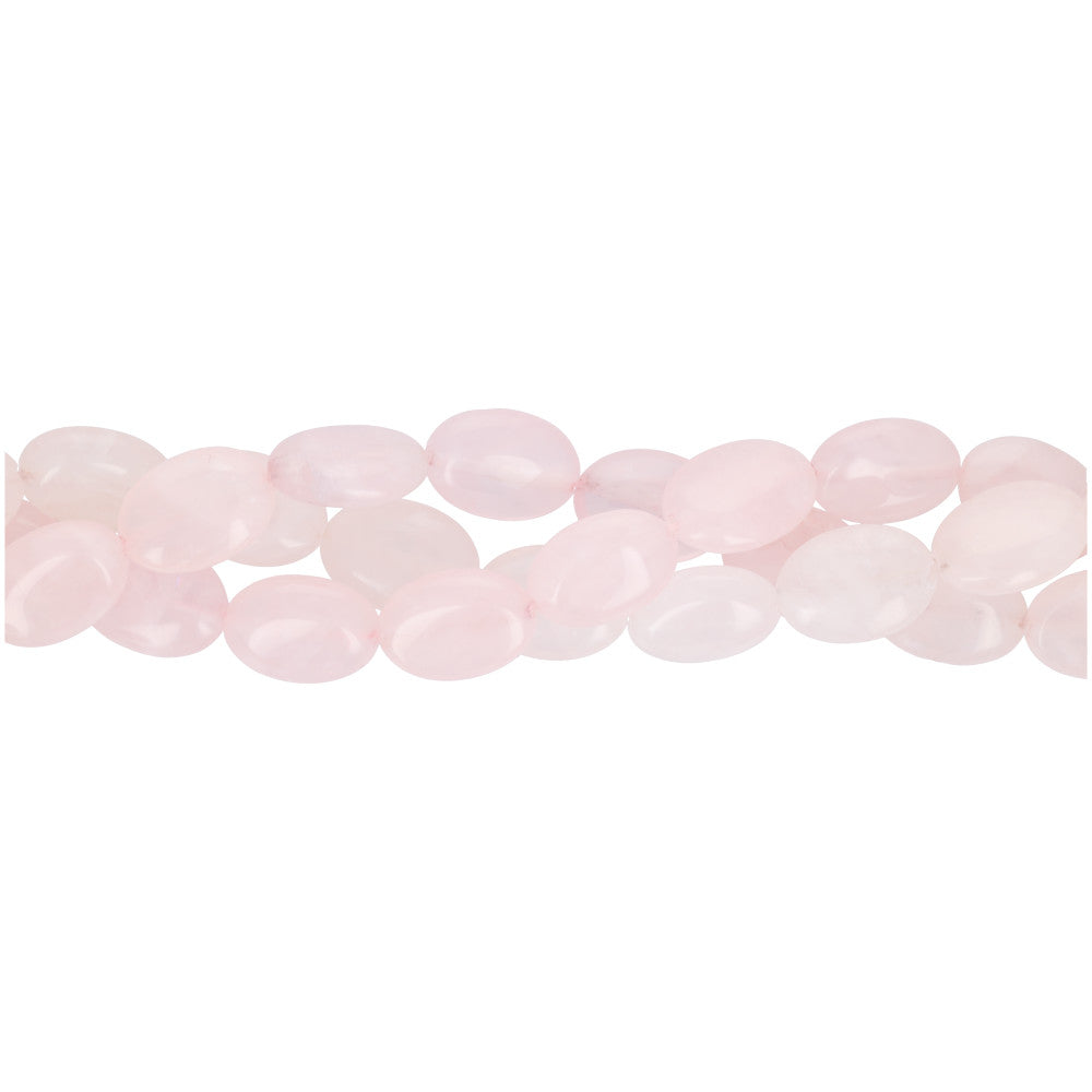 Gemstone Beads, Rose Quartz, 10x14mm Puffed Oval, 1 Strand