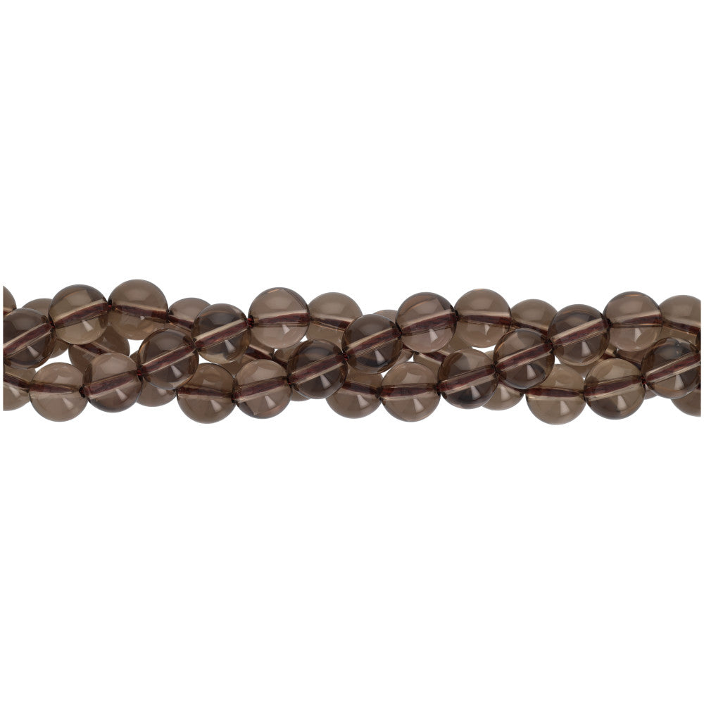 Gemstone Beads, Smoky Quartz, 8mm Round, 1 Strand