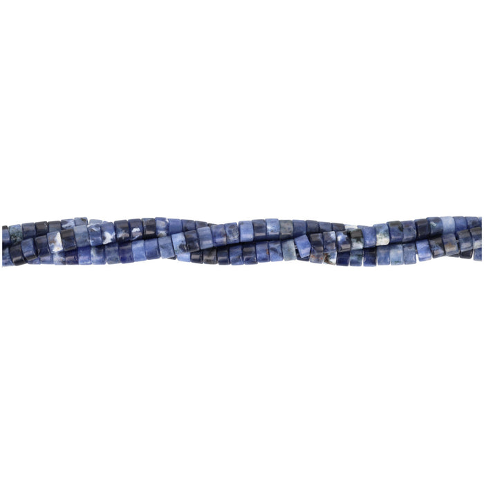 Gemstone Beads, Sodalite, 2x4mm Heishe, 1 Strand