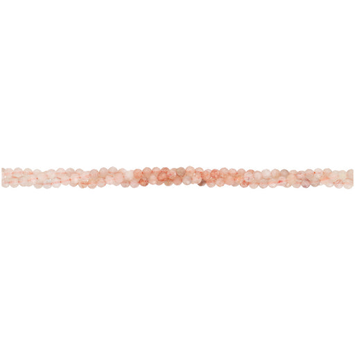 Gemstone Beads, Sunstone, 3mm Diamond Cut Round, 1 Strand