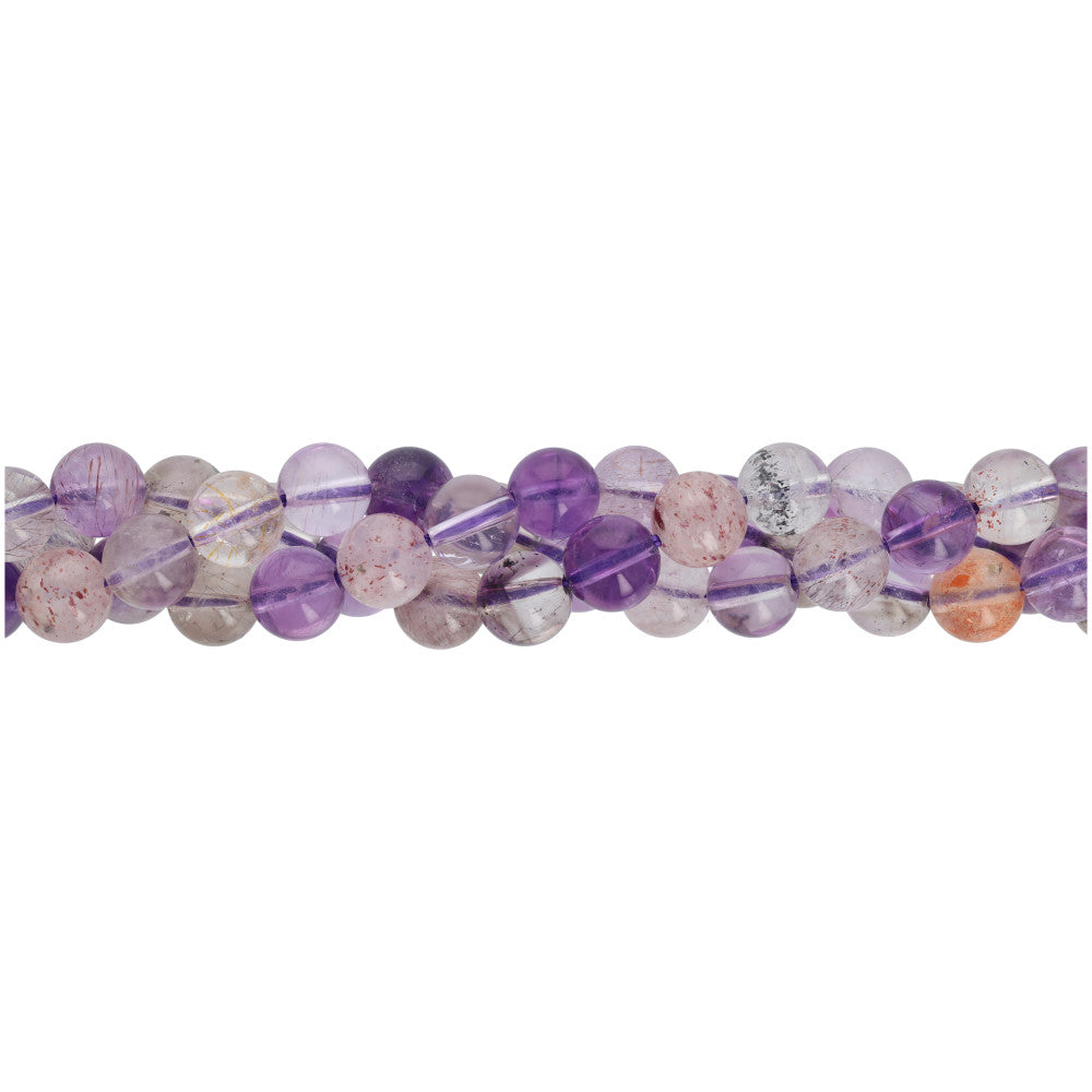 Gemstone Beads, Super Seven, 8mm Round, 1 Strand