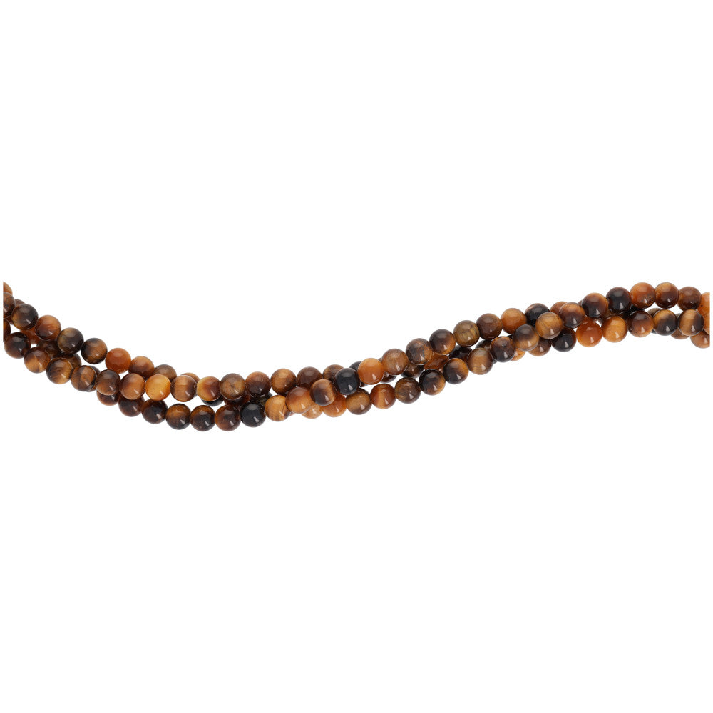 Gemstone Beads, Tiger Eye, 3mm Round, 1 Strand