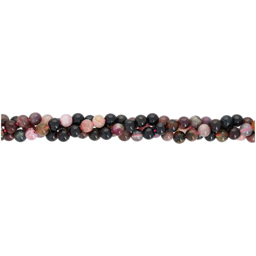 Gemstone Beads, Tourmaline, 4-5mm Round, 1 Strand