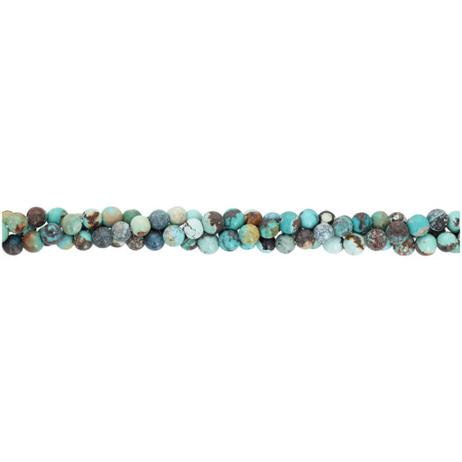 Gemstone Beads, Chinese Turquoise, 4mm Round, 1 Strand