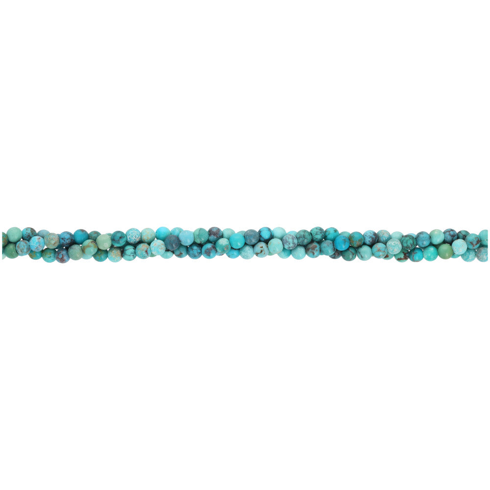 Gemstone Beads, Chinese Turquoise, 3mm Round, 1 Strand