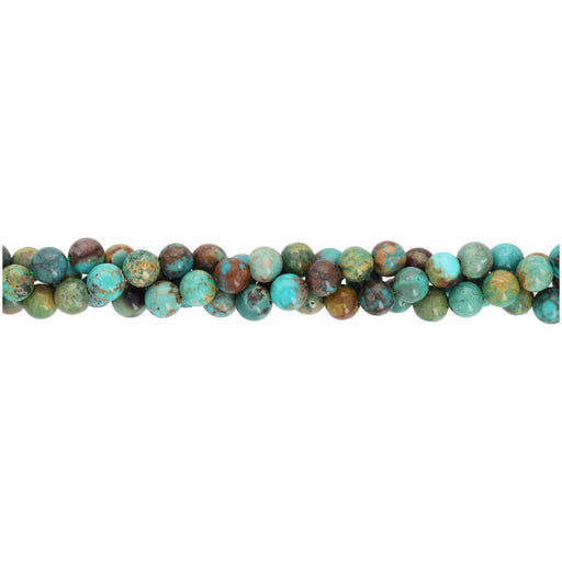 Gemstone Beads, Hubei Turquoise, 6mm Round, 1 Strand