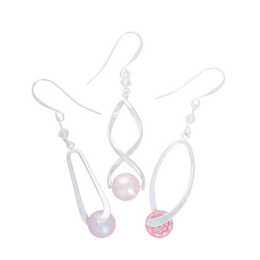 Audrey Earring Trio V2 in Evening Pinks featuring PRESTIGE Crystals and Pearls - Exclusive Jewelry Kit