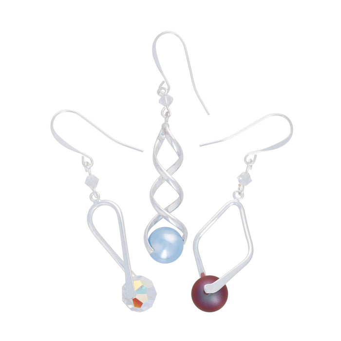 Audrey Earring Trio V2 in Blues featuring PRESTIGE Crystals and Pearls - Exclusive Jewelry Kit