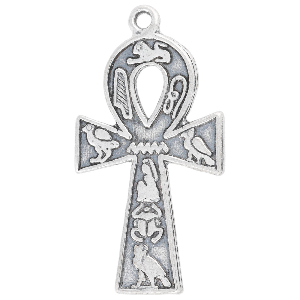 Sterling Silver Charm, Egyptian Ankh 29x15mm, 1 Piece