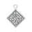Sterling Silver Charm, Celtic Knot Diamond 15.5x13mm, 1 Piece